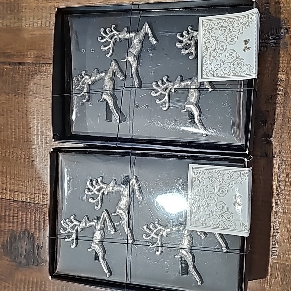 NIB 8 Reindeer Knapkin Rings - Picture 1 of 7